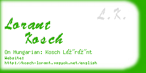 lorant kosch business card